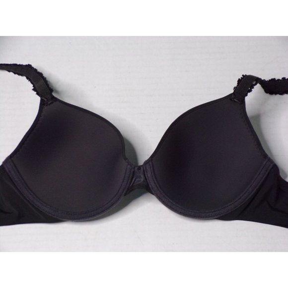 NATORI Rose Dream Custom Coverage UW T-Shirt Bra Coal Black 32C #731080 NEW - Picture 12 of 12